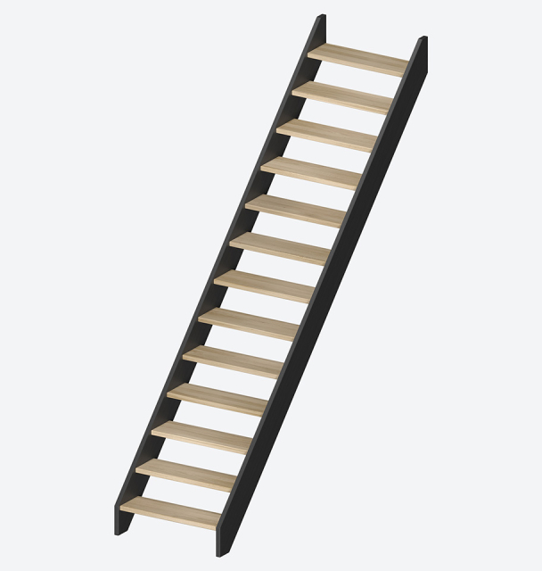 Schody drewniane HELSINKI czarne Black, RAL 9005
