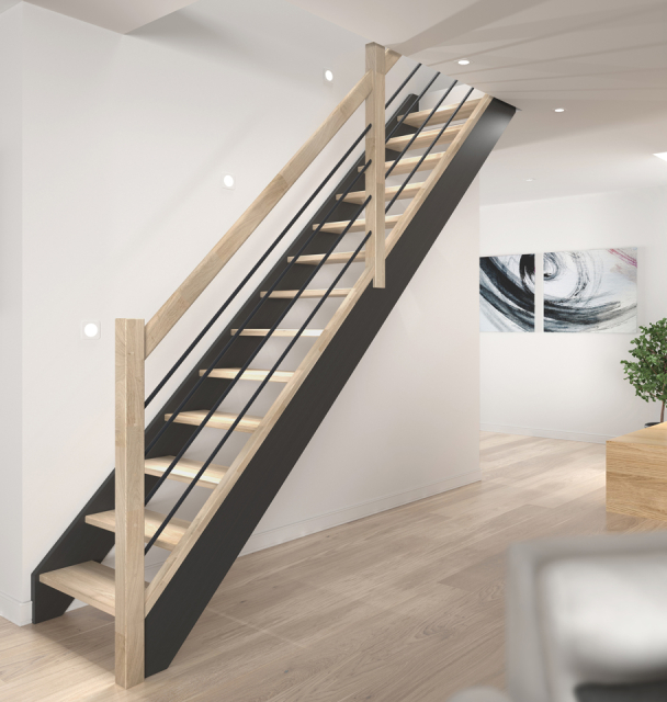 Schody drewniane HELSINKI czarne