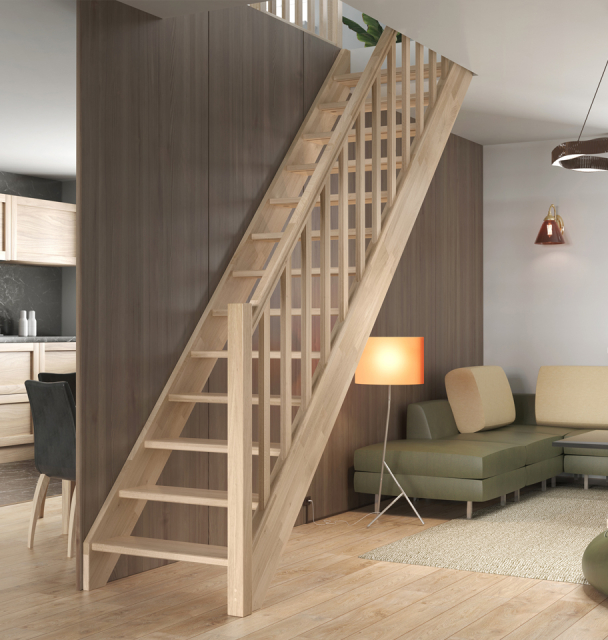 Schody drewniane HELSINKI naturalne lub surowe