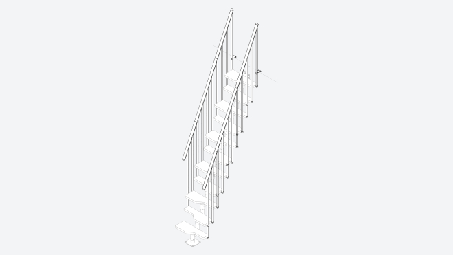 Additional banister for staircase ATLANTA Pearl grey
