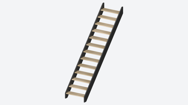 Schody drewniane HELSINKI czarne Black, RAL 9005