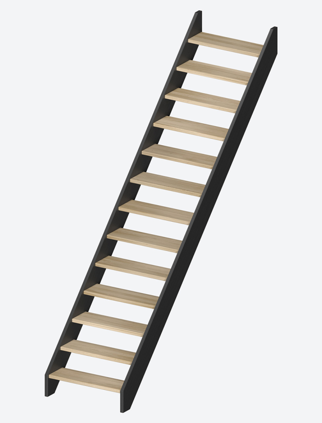 Schody drewniane HELSINKI czarne Black, RAL 9005