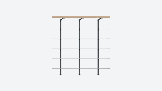 Balustrada ochronna STYLE 6 / SHAPE 6 Anthracite, RAL 7016