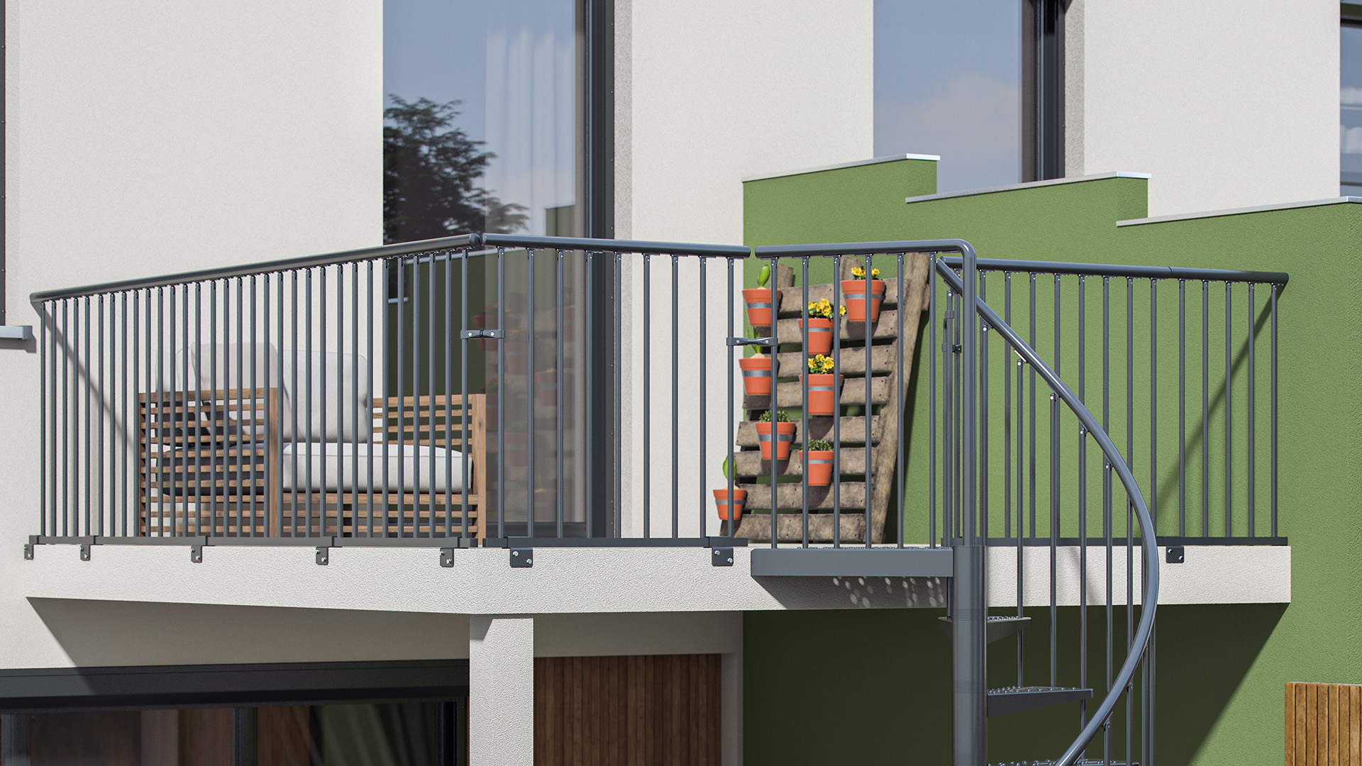 Landing banister TORONTO Anthracite 