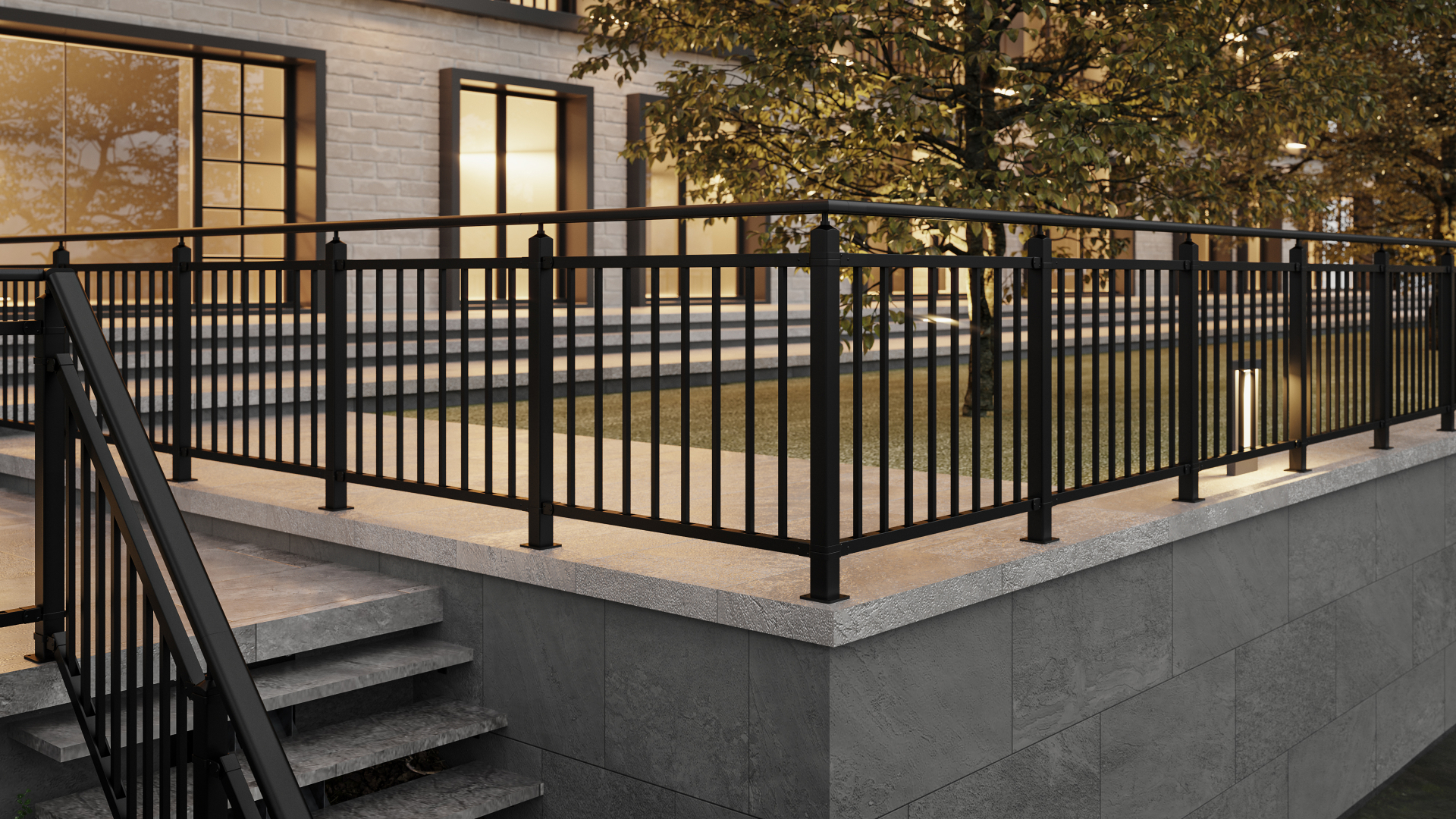 Balustrade kit ACADIA Black, RAL 9005