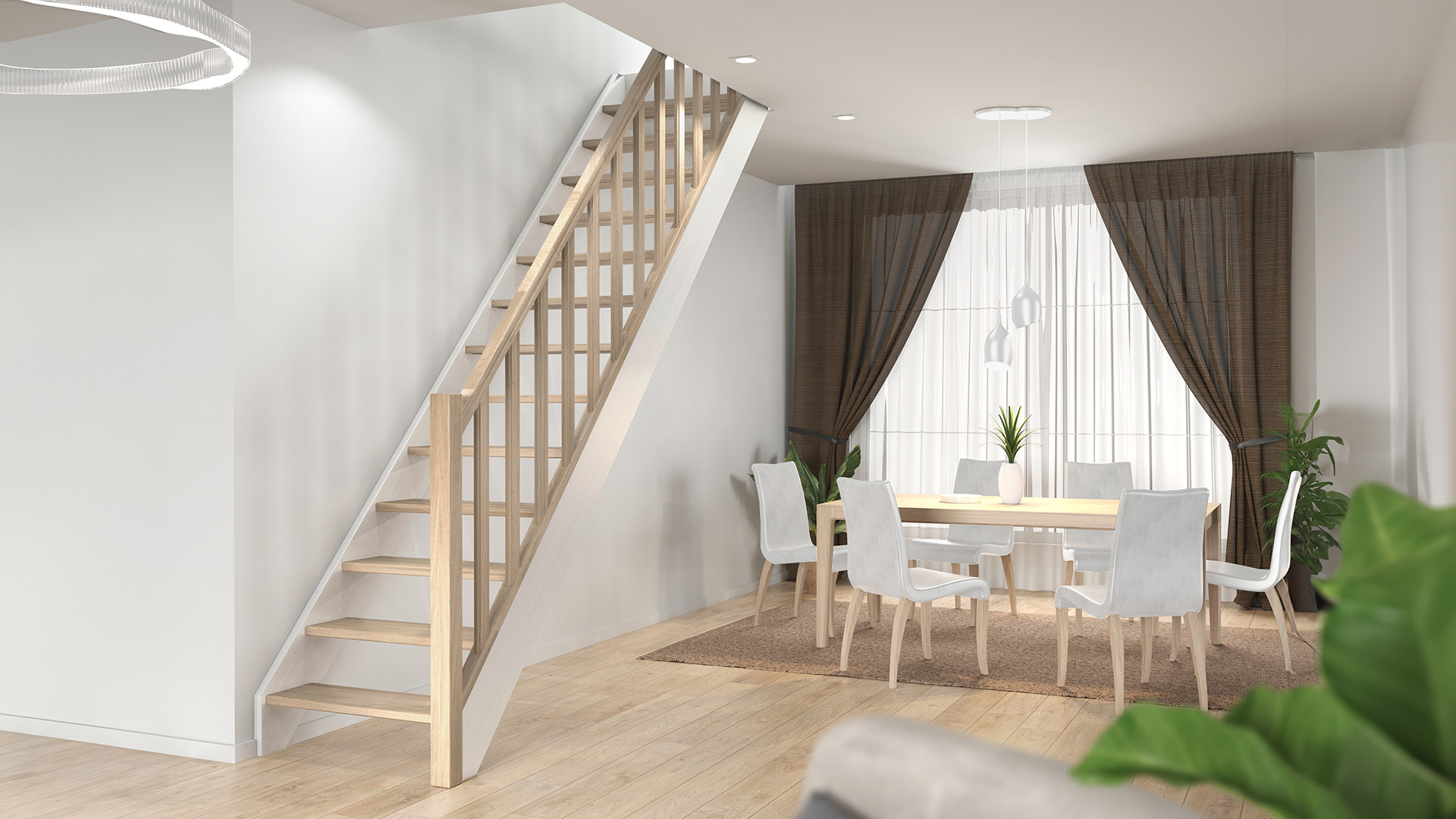 Schody drewniane HELSINKI białe White